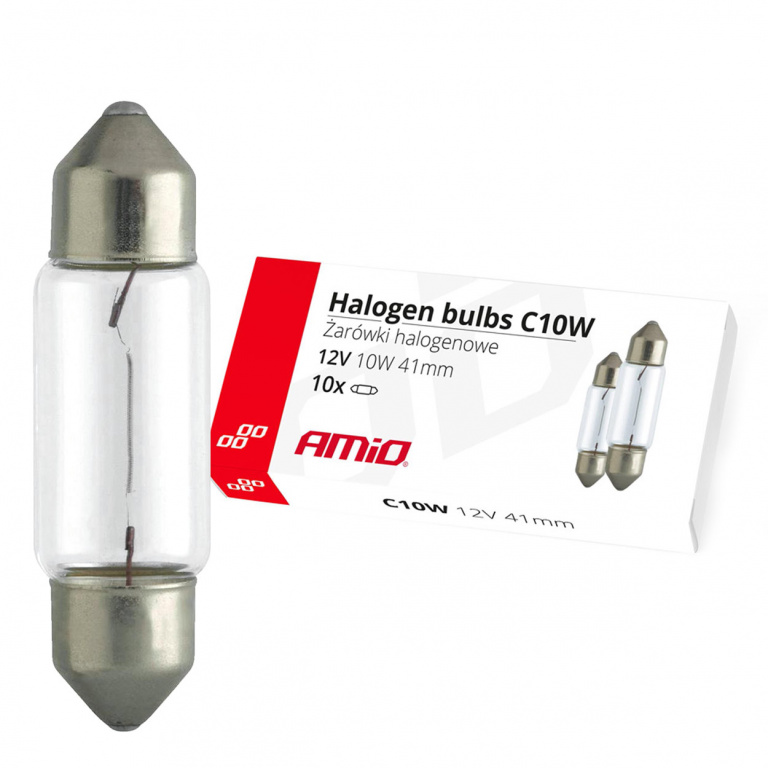 Set 10 Buc Bec Amio C10W 12V 10W Festoon 41mm 02557