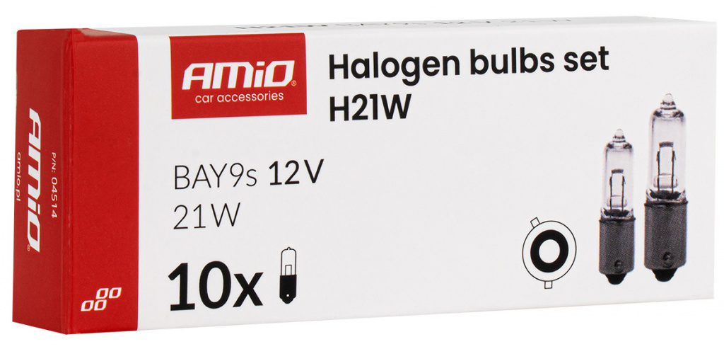 Set 10 Buc Bec Amio H21W 12V 21W BAY9 04514