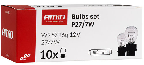 Set 10 Buc Bec Amio P27/7W 12V 27/7W W2.5X16q 04513