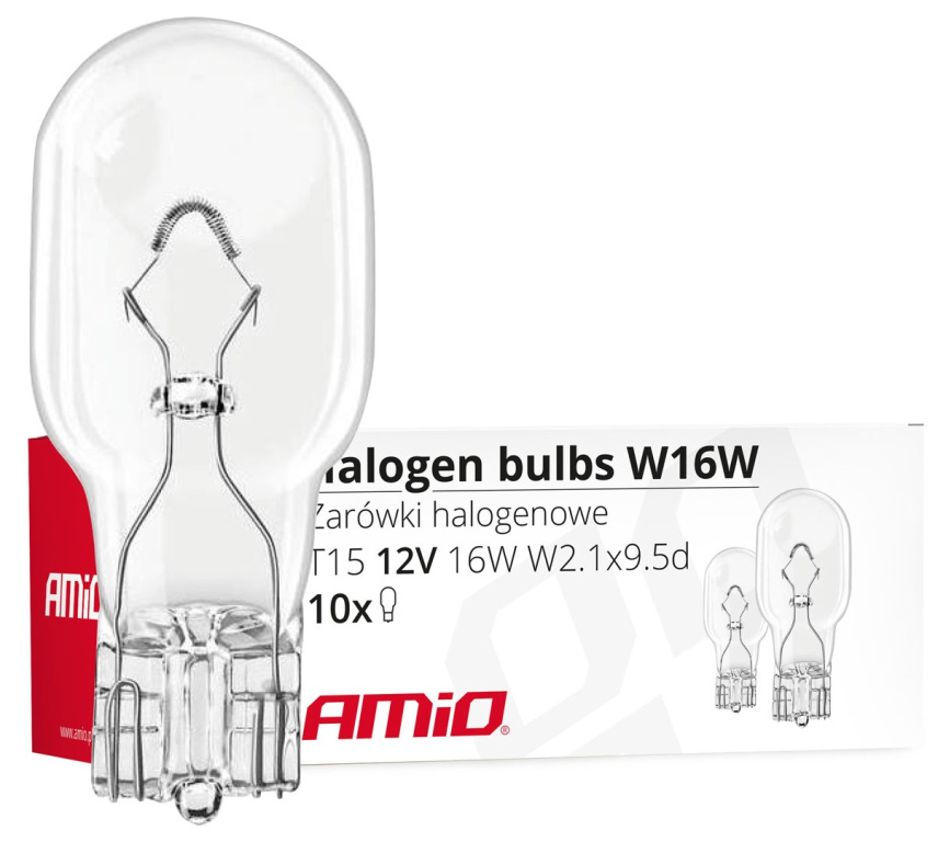 Set 10 Buc Bec Amio W16W 12V 16W T15 W2.1x9.5d 02549