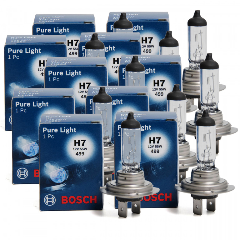 Set 10 Buc Bec Bosch H7 12V 55W Pure Light 1 987 302 777