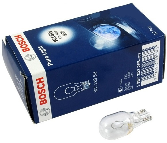 Set 10 Buc Bec Bosch W16W 12V 16W Pure Light 1 987 302 205