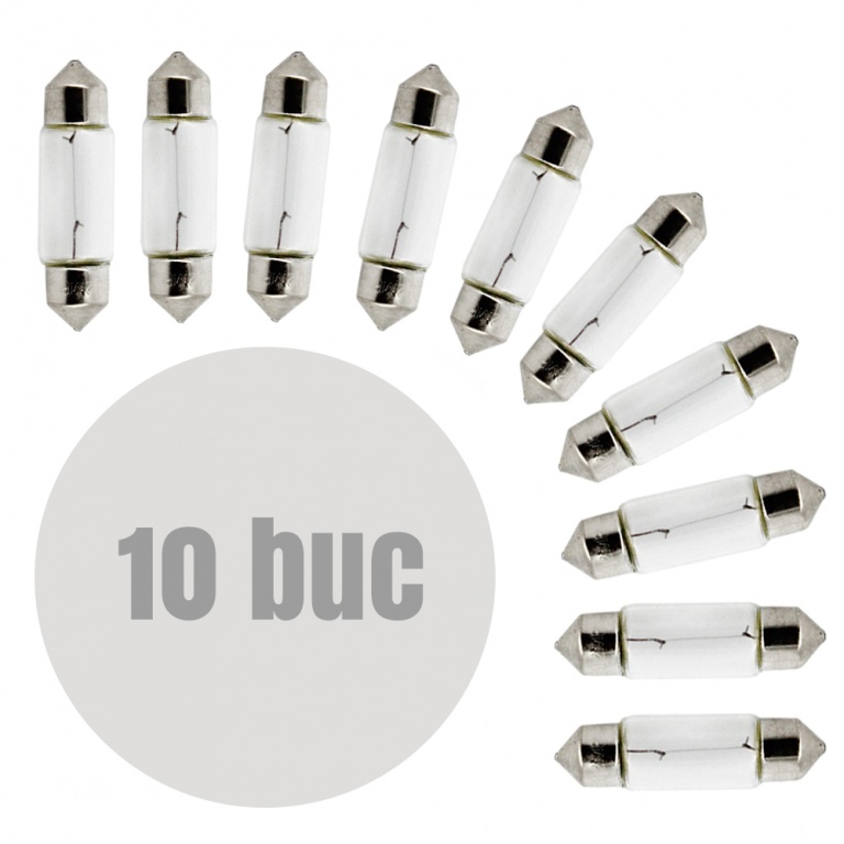 Set 10 Buc Bec Carguard C5W 12V 5W 11x35mm BAA035