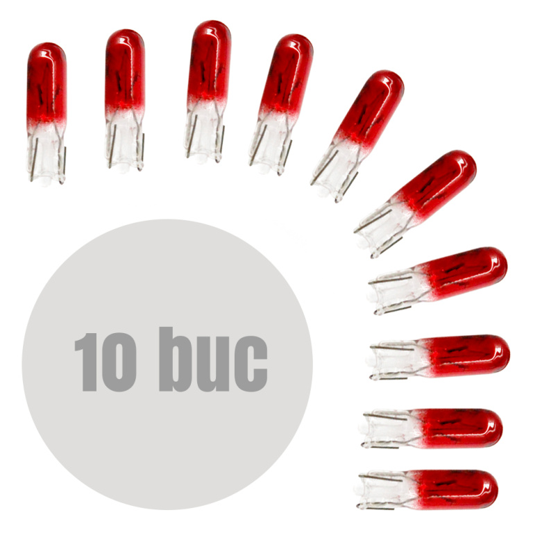 Set 10 Buc Bec Carguard W1,2W 12V 1,2W Rosu BAA003