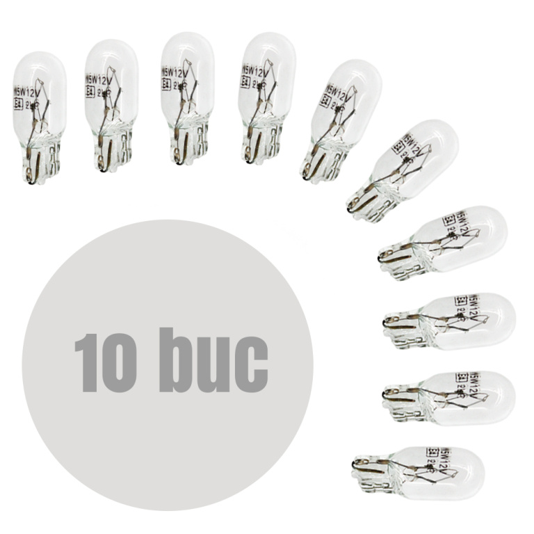 Set 10 Buc Bec Carguard W5W 12V 5W BAA010