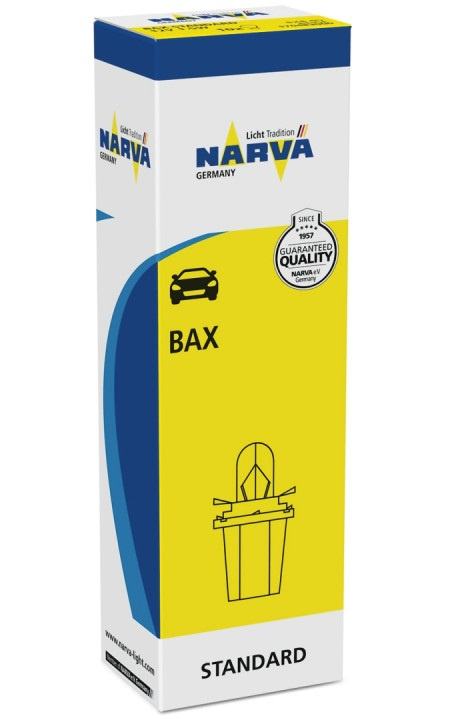Set 10 Buc Bec Narva BX8.4D 12V 2W Verde 17054