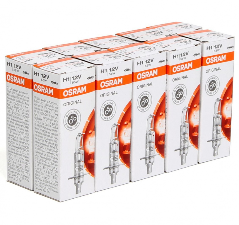 Set 10 Buc Bec Osram H1 12V 55W P14,5s Original 64150