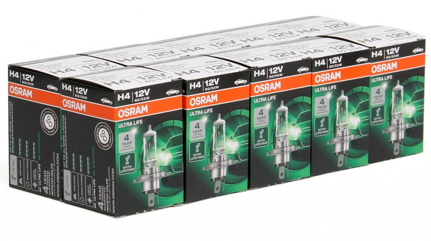 Set 10 Buc Bec Osram H4 P43T 12V 60/55W Ultra Life 64193ULT