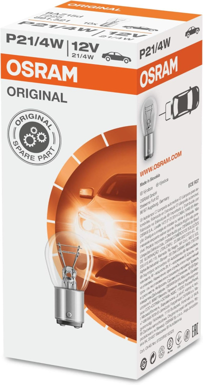 Set 10 Buc Bec Osram P21/4W 12V 21/4W BAZ15D Original 7225