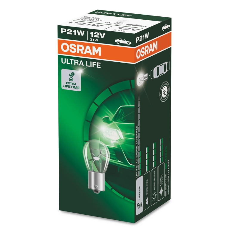 Set 10 Buc Bec Osram P21W 12V 21W BA15s Ultra Life 7506ULT