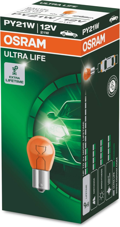 Set 10 Buc Bec Osram PY21W 12V 21W Ultra Life 7507ULT