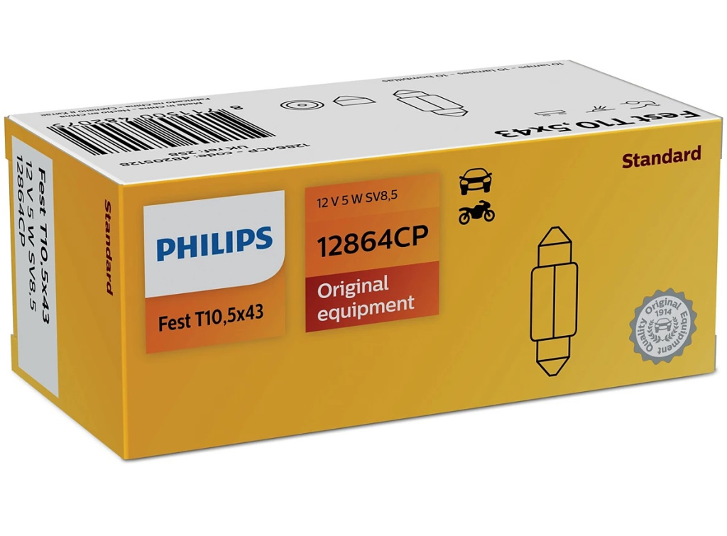 Set 10 Buc Bec Philips C5W 12V 5W T10.5x43 Sv8.5 12864CP