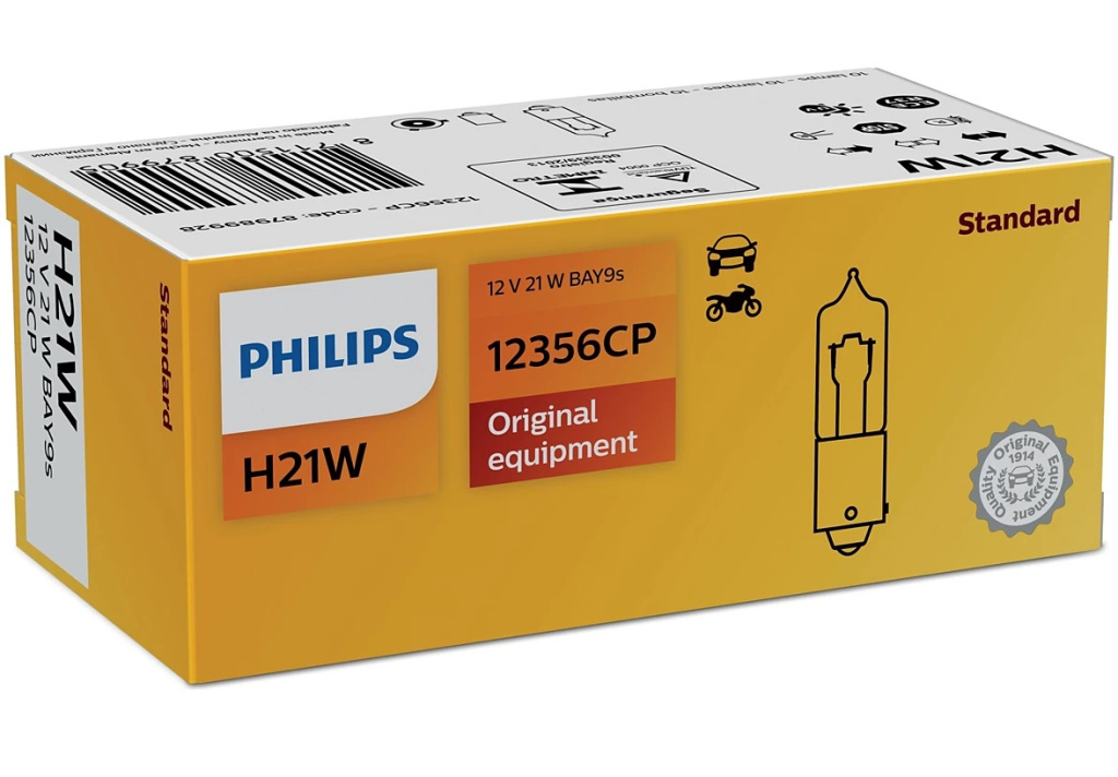 Set 10 Buc Bec Philips H21W 12V 21W 12356CP