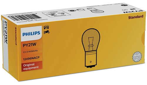 Set 10 Buc Bec Philips PY21W 12V 21W 12496NACP