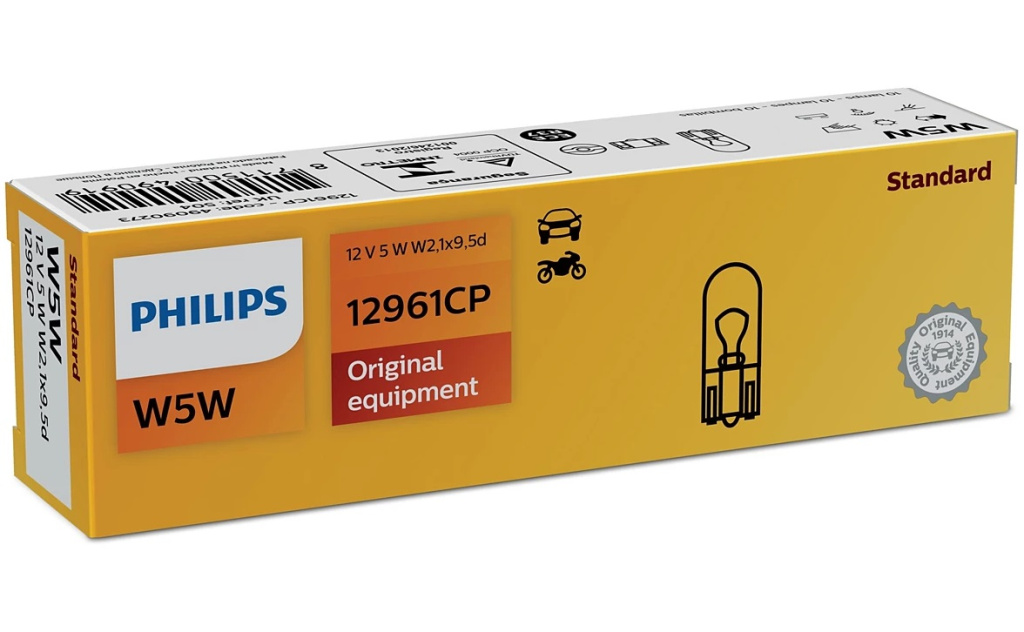 Set 10 Buc Bec Philips W5W 12V 5W W2.1x9.5d 12961CP
