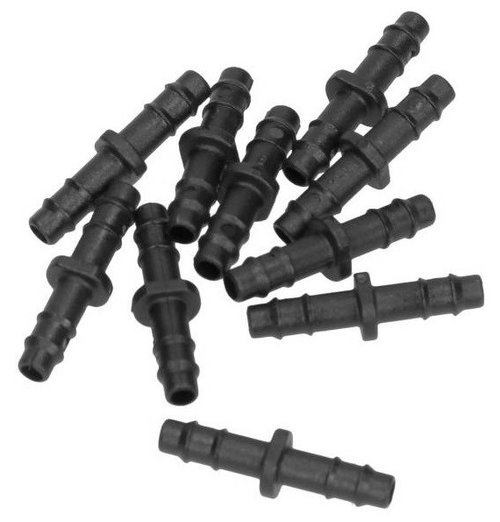 Set 10 Buc Conector Furtun Liniar Universal 4.6mm Negru Romix ROM 52032