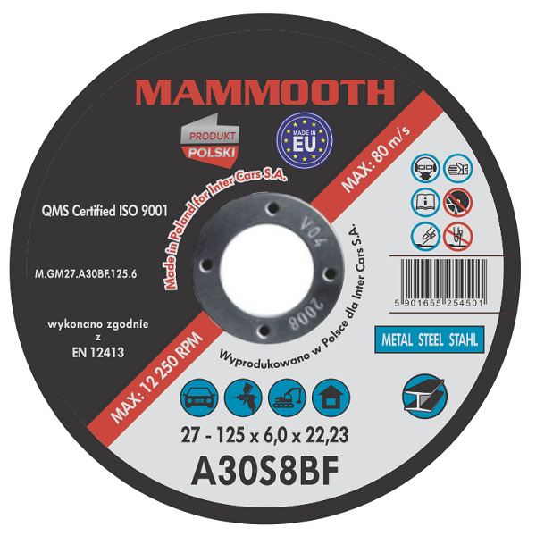 Set 10 Buc Disc Abraziv Mammooth 125mm M.GM27.A30BF.125.6B