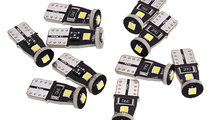 Set 10 Buc Led Auto T10 3 SMD 2835 - Fara Polarita...