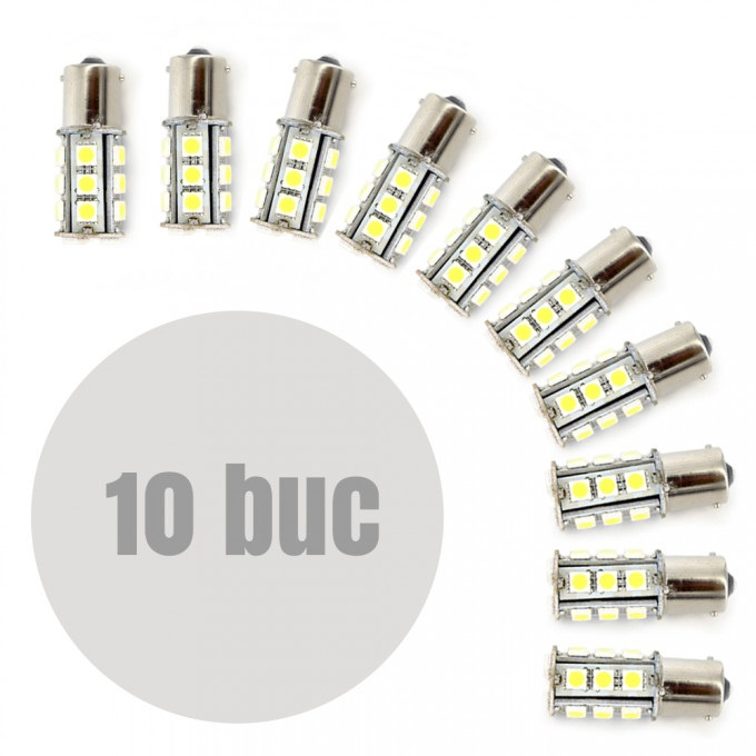 Set 10 Buc Led Carguard BA15D 12V Alb 6000K CLD310