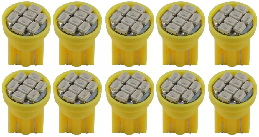 Set 10 Buc Led T10 8 SMD Galben