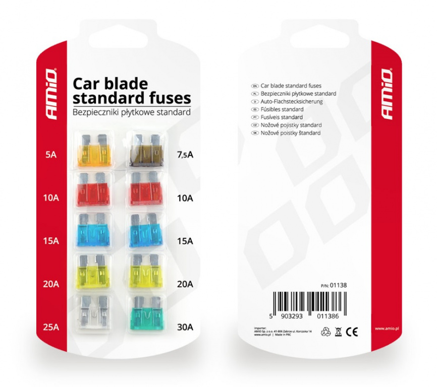 Set 10 Buc Sigurante Fuzibile Amio 01138