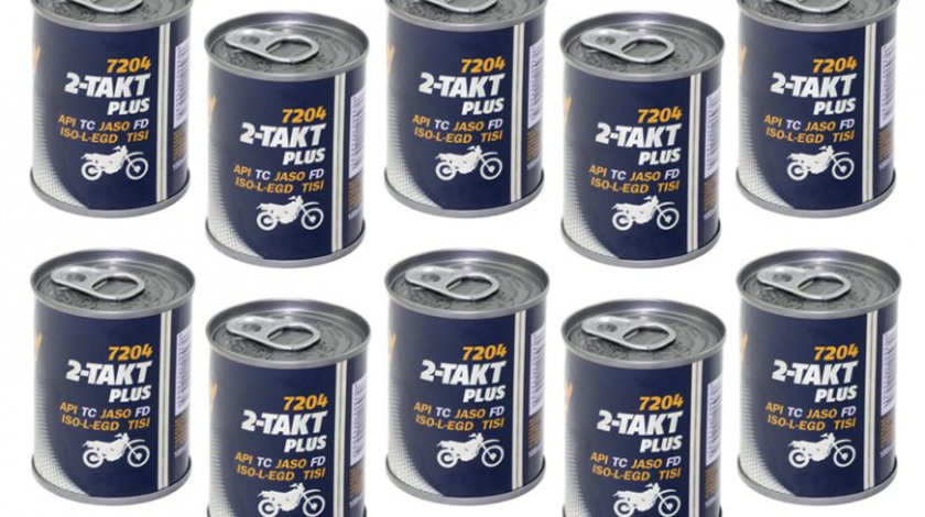 Set 10 Buc Ulei Motor Mannol 2T Takt Plus Aprilia Gilera Kymco Italjet 100ML MN7204-01ME