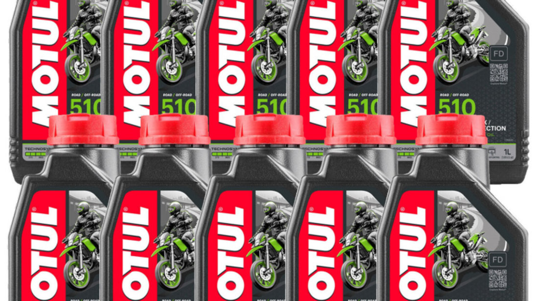 Set 10 Buc Ulei Motor Motul 510 2T Technosynthese 1L 104028