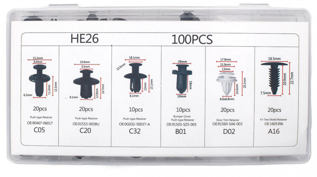 Set 100 Buc Clipsuri Auto Amio 02830