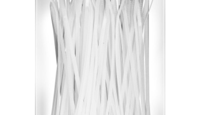Set 100 Buc Coliere Fasete Plastic Albe Tecmaxx 3,6X200MM 14-206