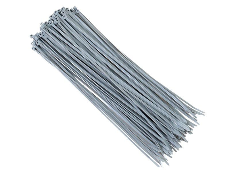 Set 100 Buc Fasete Coliere Plastic 300 x3 ,6mm Gri Carmotion 86105
