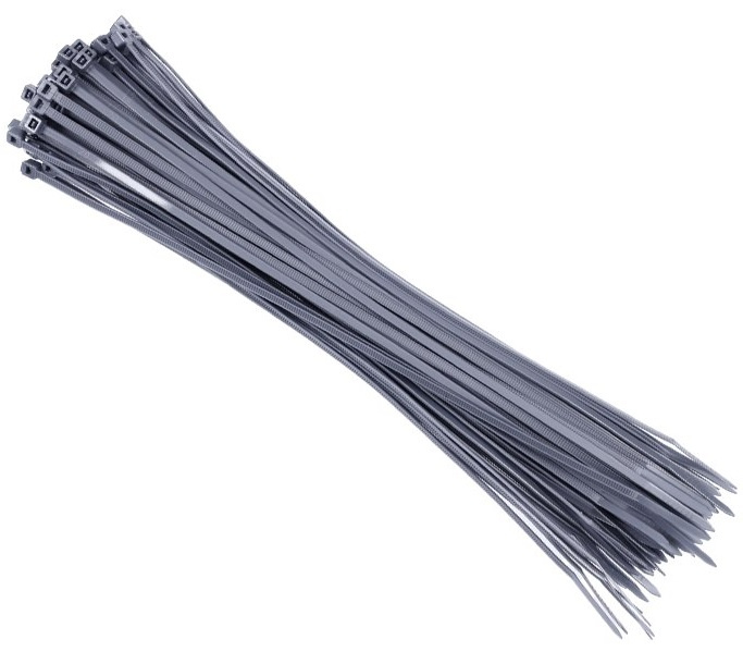 Set 100 Buc Fasete Coliere Plastic 300 x3 ,6mm Gri Carmotion 86105