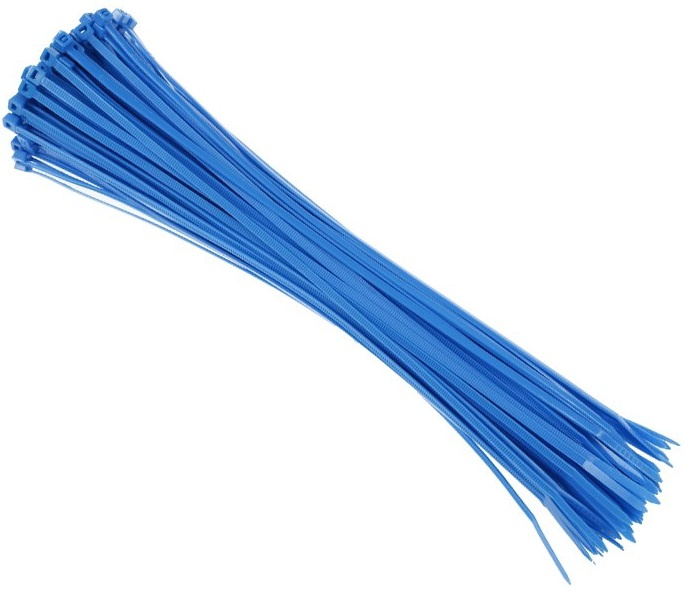 Set 100 Buc Fasete Coliere Plastic 300 x3 ,6mm Albastru Carmotion 86100