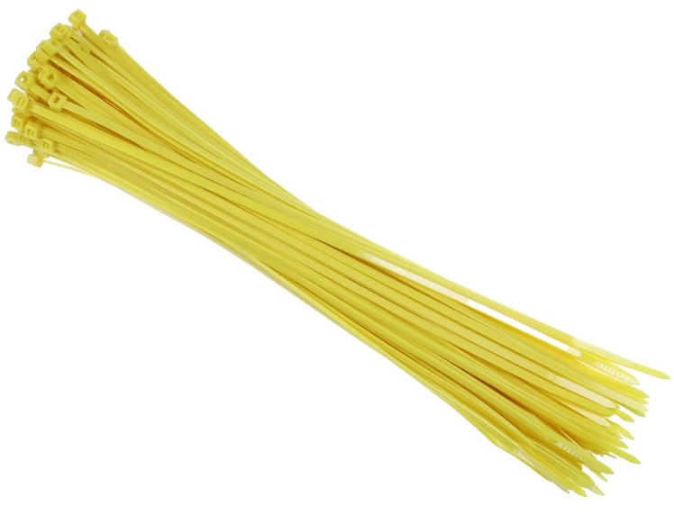 Set 100 Buc Fasete Coliere Plastic 300 x3 ,6mm Galben Carmotion 86102