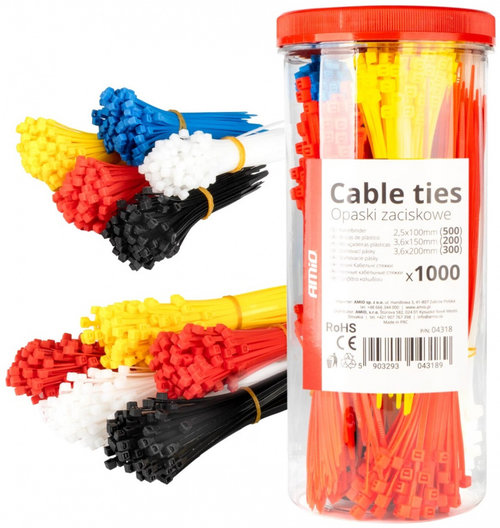 Set 1000 Buc Coliere Fasete Plastic Multicolor Amio 04318