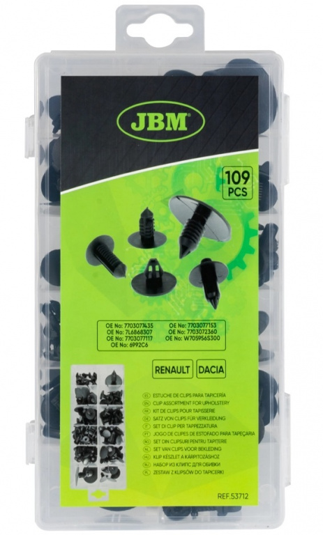 Set 109 Buc Clipsuri Pentru Tapiterie Jbm Pentru Dacia, Renault 53712