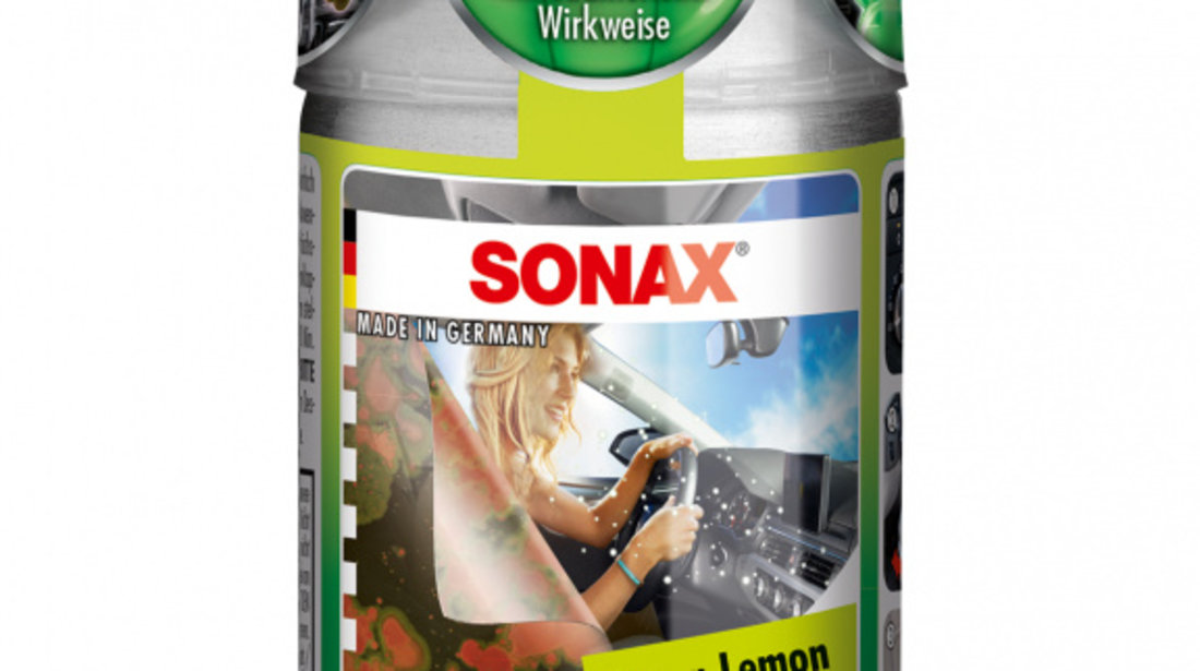 Set 12 Buc Sonax Spray Curatat Instalatie Ac Aer Aid Anti-Bacterial Green Lemon 100ML 323400