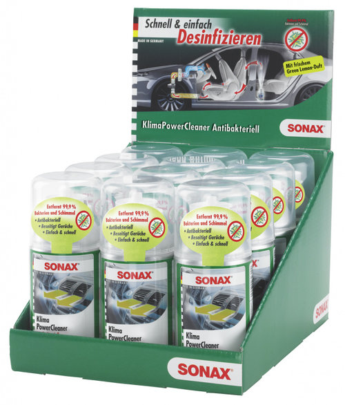 Set 12 Buc Sonax Spray Curatat Instalatie Ac Aer Aid Anti-Bacterial Green Lemon 100ML 323400