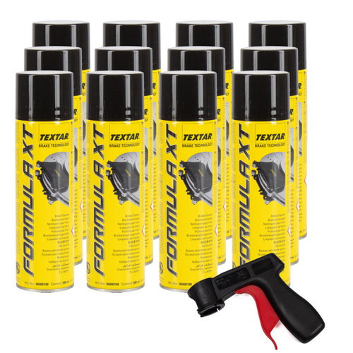 Set 12 Buc Textar Formula XT Spray Curatat Frana / Ambreiaj 500ML 96000200 + Jbm Pistol Plastic Pent...