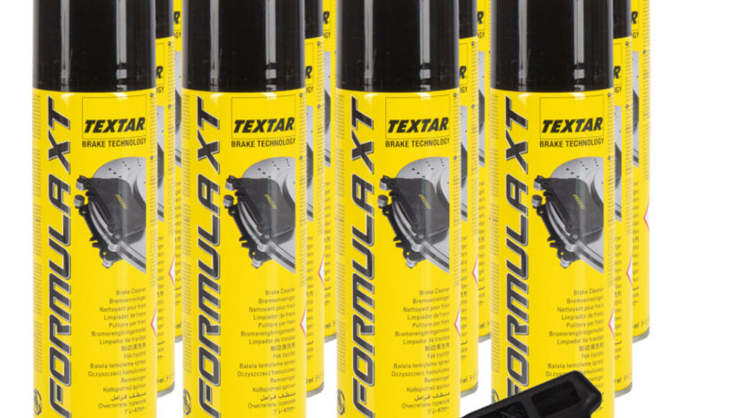 Set 12 Buc Textar Formula XT Spray Curatat Frana / Ambreiaj 500ML 96000200 + Jbm Pistol Plastic Pentru Spray 52493