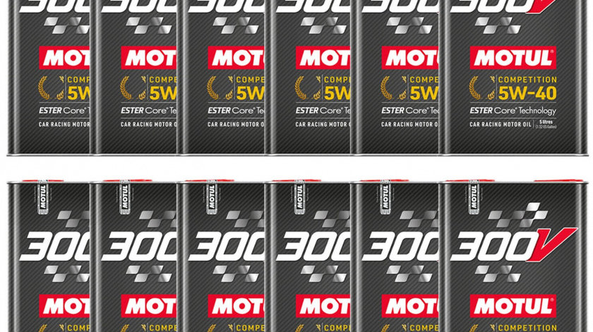 Set 12 Buc Ulei Motor Motul 300V Competition Ester Core® Technology 5W-40 5L 110818