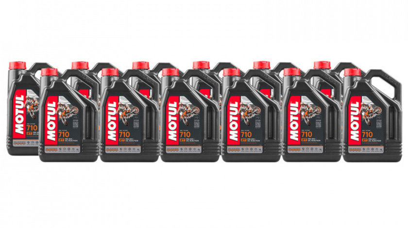 Set 12 Buc Ulei Motor Motul 710 2T 100% Synthetic Ester FD 4L 104035