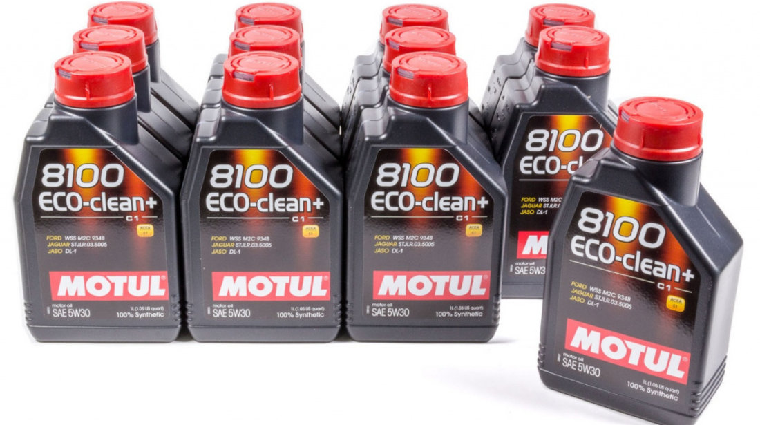 Set 12 Buc Ulei Motor Motul 8100 Eco-Clean+ 5W-30 1L 101580