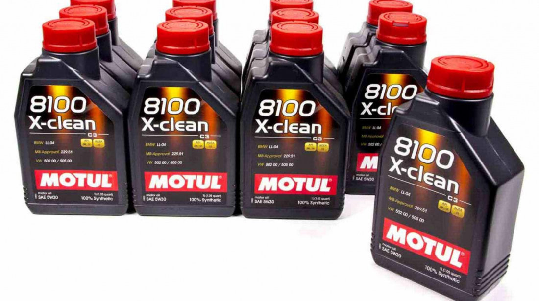 Set 12 Buc Ulei Motor Motul 8100 X-Clean 5W-40 1L 102786