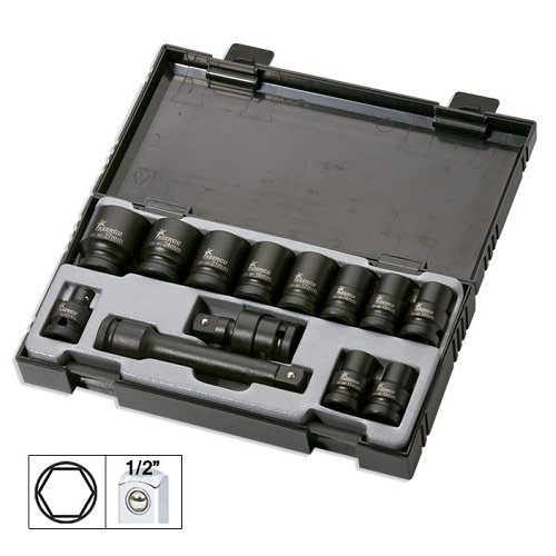 Set 13 Piese. Tubulare De Impact De 1/2\' Hex. + Adaptor Jbm 52341
