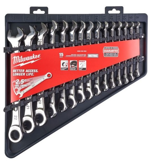 Set 15 Buc Cheie Combinate Cu Clichet Milwaukee 4932464994