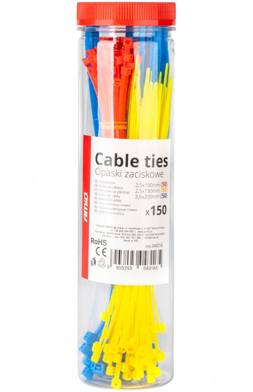 Set 150 Buc Coliere Fasete Plastic Multicolor Amio 04316