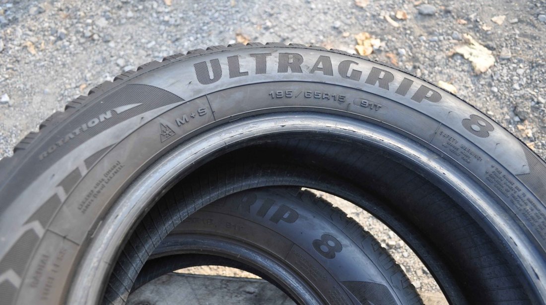 SET 2 Anvelope Iarna 195/65 R15 GOODYEAR ULTRAGRIP 8 91T