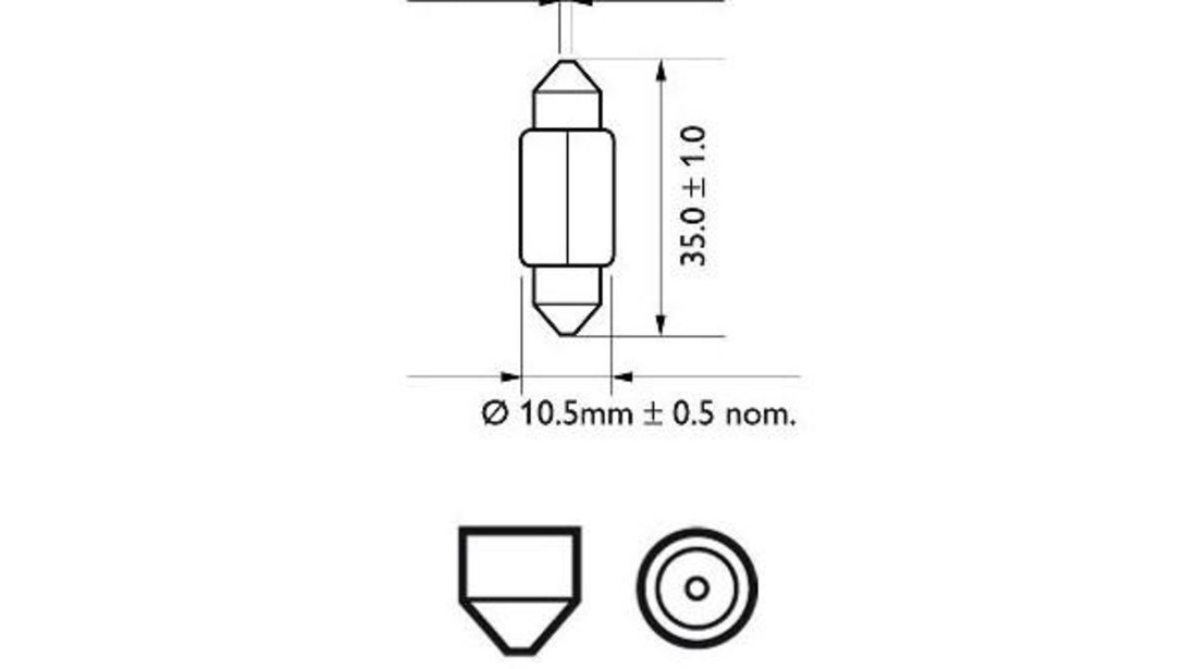 Set 2 becuri 12v c5w festoon vision blister philips UNIVERSAL Universal #6 12844B2