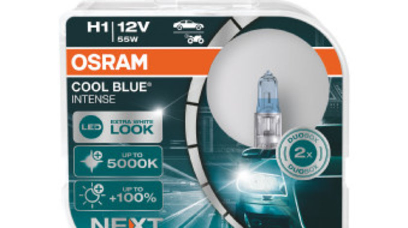 SET 2 BECURI 12V H1 55 W COOL BLUE INTENSE NextGen OSRAM 64150CBN-HCB OSRAM