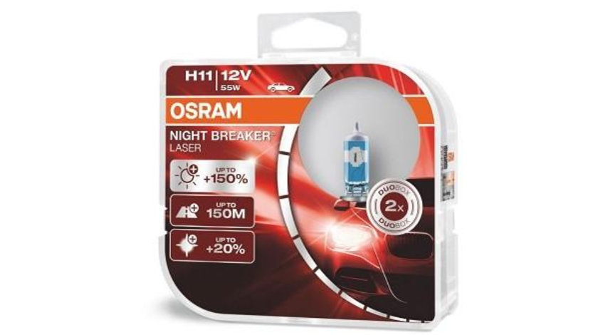 Set 2 becuri 12v h11 55 w night breaker laser nextgen +150% osram UNIVERSAL Universal #6 64211NL-HCB